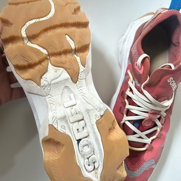 SOREL Womens Red Mixed Media Comfort Kinetic Breakthru Sneakers size 10 - Picture 6 of 7